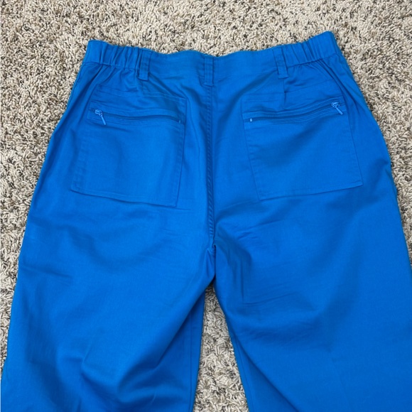 Chico's Capris Womens 2 US 12/Lg Blue Stretch Zip Fly Pockets Coastal Grandma - Picture 5 of 8